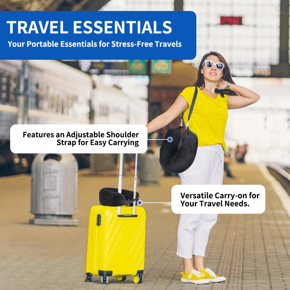 ZDRA AdaptNap™ – Portable Neck Pillow with Clothing-Fill Design & Compact Carry Bag