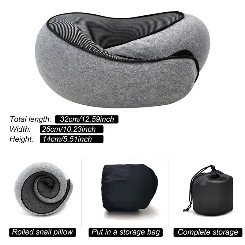 ZDRA NeckHug™ – O-Shaped Memory Foam Travel Pillow for Airplane & Office Naps