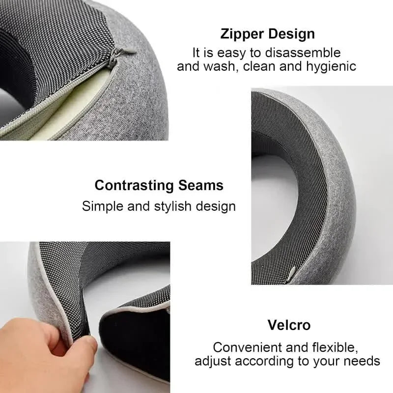 ZDRA NeckHug™ – O-Shaped Memory Foam Travel Pillow for Airplane & Office Naps