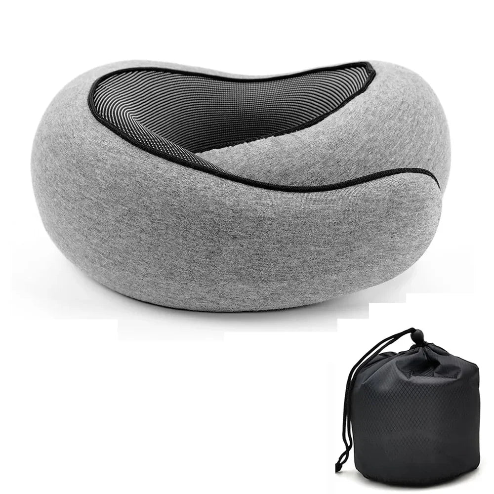 ZDRA NeckHug™ – O-Shaped Memory Foam Travel Pillow for Airplane & Office Naps