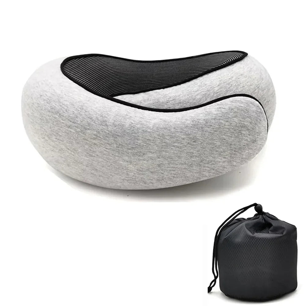 ZDRA NeckHug™ – O-Shaped Memory Foam Travel Pillow for Airplane & Office Naps