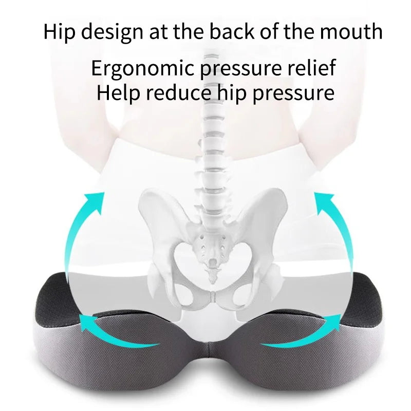 ZDRA ComfortCushion™ – Non-Slip Memory Foam Seat Cushion for Tailbone, Sciatica & Back Pain Relief