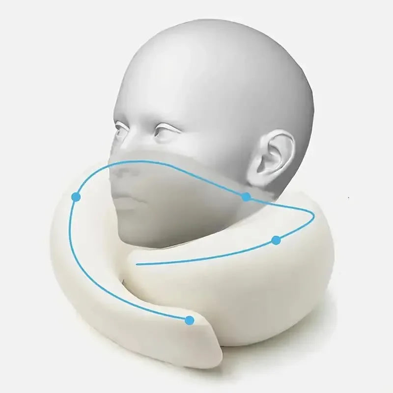 ZDRA NeckHug™ – O-Shaped Memory Foam Travel Pillow for Airplane & Office Naps